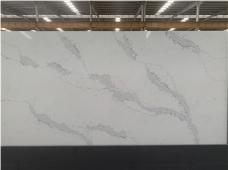 Kungfu Stone Bold Grey Veins Calacatta Quartz Slabs