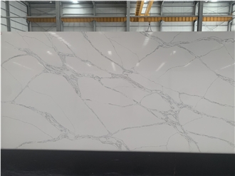 Kungfu Stone Calcatta White With Grey Veins Quartz Slabs