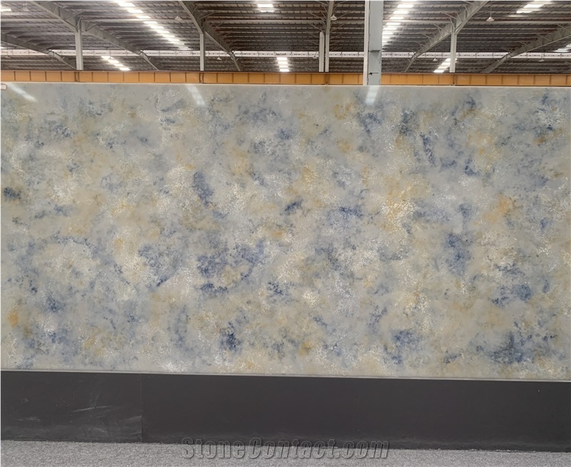 Kungfu Stone Manufacture Blue Onyx Looks Quartz Slabs