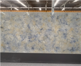 Kungfu Stone Manufacture Blue Onyx Looks Quartz Slabs
