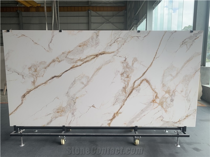 Kungfu Stone Supply Golden Veins Printed Quartz Slabs