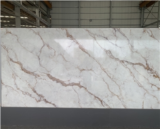 Kungfu Stone Supply Printed Calacatta Brown Quartz Slabs