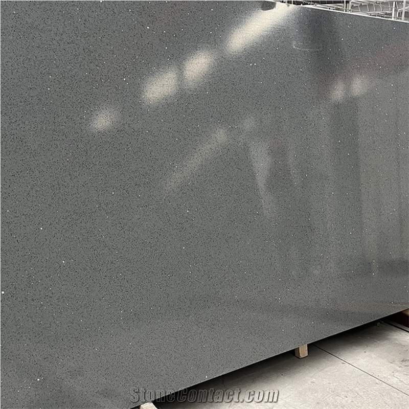 Kungfu Stone Supply Stellar Grey Quartz Slabs Wholesale