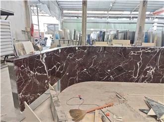 Rosso Levanto Marble+ Steel Bar Wall Tiles