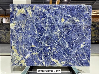 Blue Sodalite Marble Slabs Royal Azul Stone Wall Background