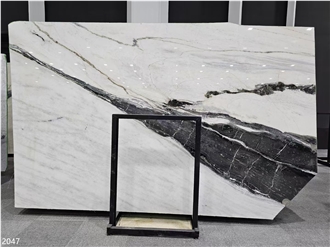 China Panda White Marble Slabs Ink Painting Dalmata Stone