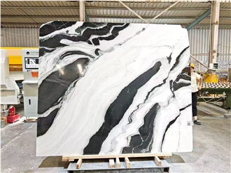 China Panda White Marble Slabs Landscape Paintings