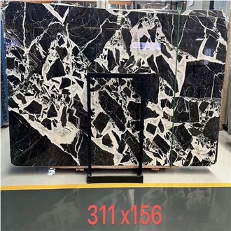 Bvlgari Black Marble Slabs Stable Structure Luxurious Aesthetic
