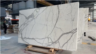 Calacatta White Marble Slabs: Pure White, Bold Veining
