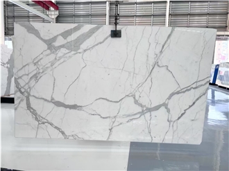 Calacatta White Slabs: Subtle Matte, Industrial Style