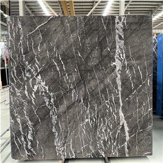 Italian Grey Marble Slabs Presenting Natural Cracks