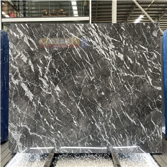 Italian Grey Marble Slabs With Interlaced Veins