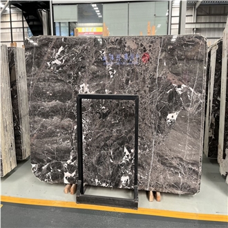 Polished Silver Breccia Marble Slabs: Sleek Finish, Modern Allure