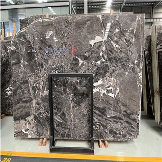 Silver Breccia Marble Slab Tiles Soft Texture, Elegant Vibe