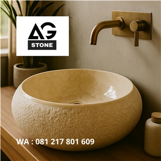 Light Beige Marble Wash Basin
