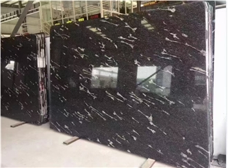 Meteor Black Granite Slabs