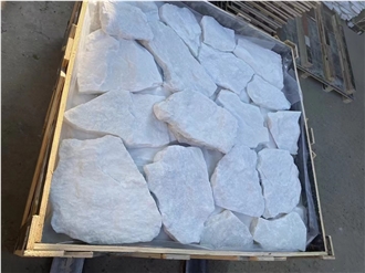 Natural White Marble Fieldstone Irregular Flagstone