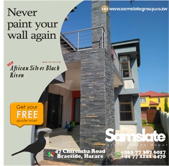 African Silver Black Riven Wall Cladding Panels