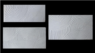 CNC Carved White Marble 3D Wall Decor Panels