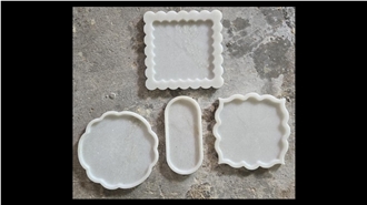 White Marble Trays, Stone Plates
