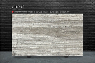 Silver Travertine Slabs