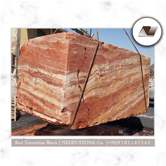 Azarshahr Red Travertine Blocks