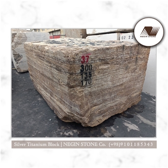 Silver Hesar Titanium Travertine Block