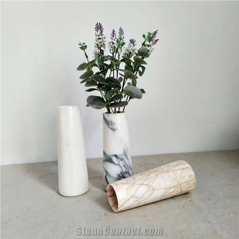 Custom Modern Luxury White Marble Interior Vase