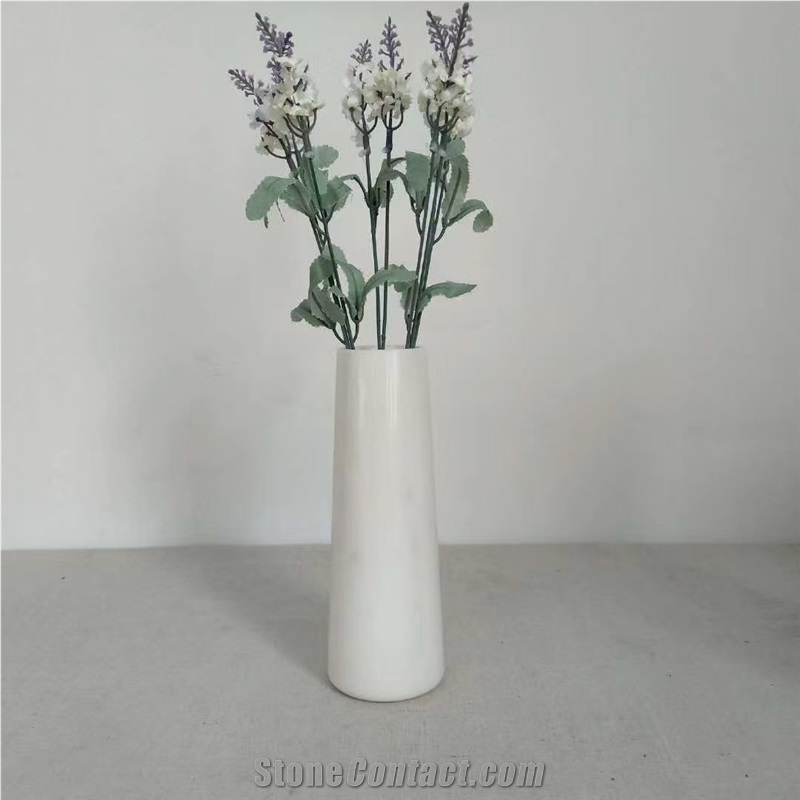 Custom Modern Luxury White Marble Interior Vase