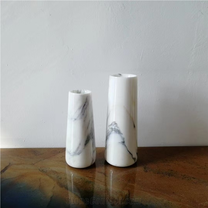 Custom Modern Luxury White Marble Interior Vase