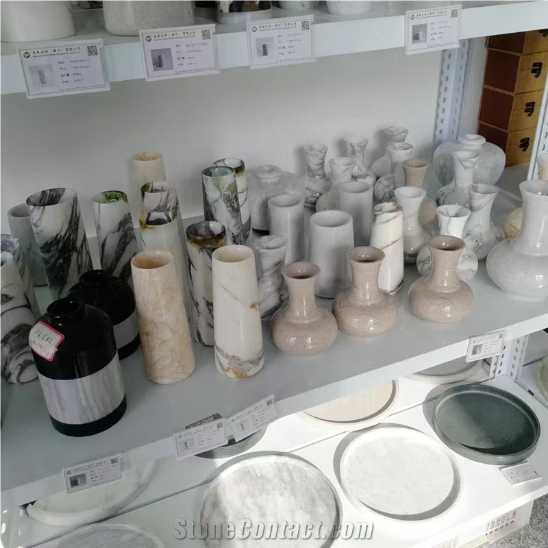 Custom Modern Luxury White Marble Interior Vase