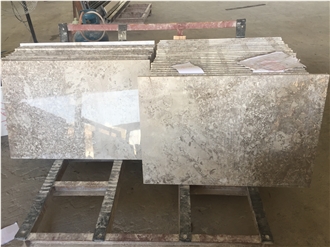 Israel Jerusalem Grey Limestone Slabs Customize Size Honed