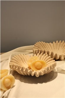 OEM Design Natural Marble Stone Fluted Bowl Key Bowls