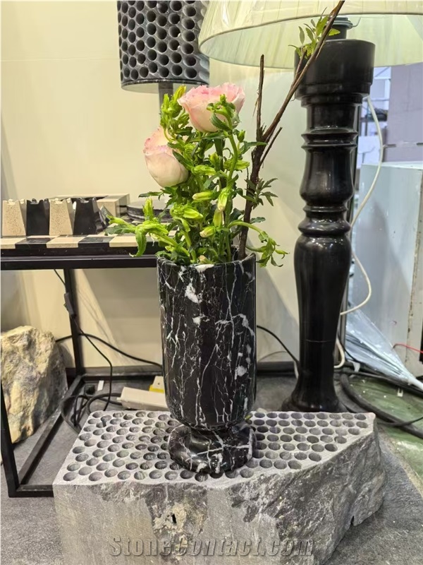 Travertine Interior Vases Stone Flower Pot