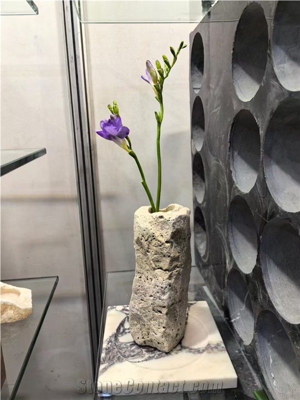 Travertine Interior Vases Stone Flower Pot