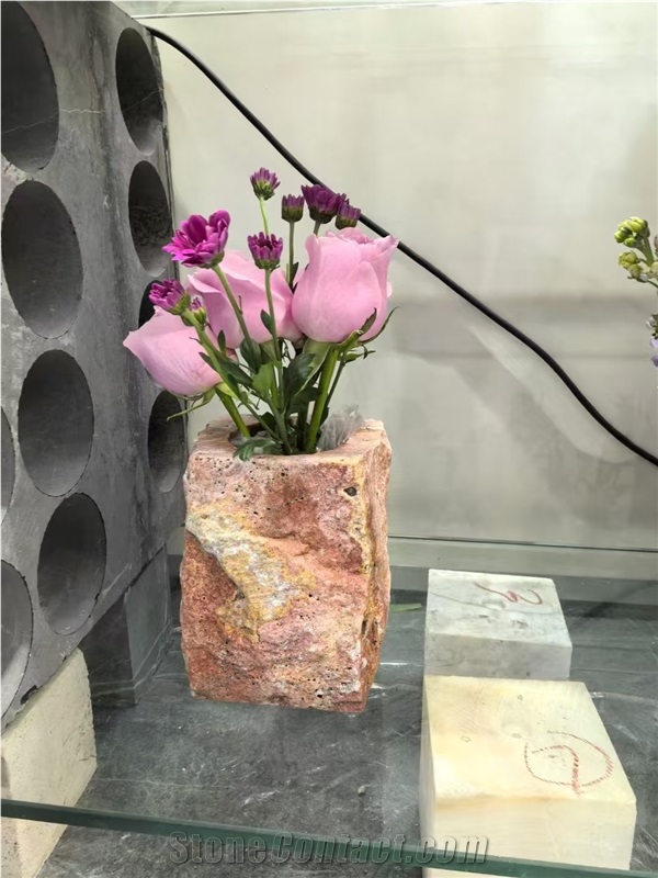 Travertine Interior Vases Stone Flower Pot