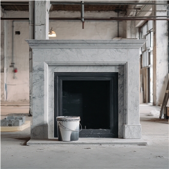 JSY Aran White Marble Fireplace: A Study In Quiet Strength