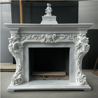 JSY Greek Wood Marble Fireplace Frame