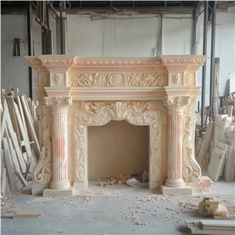JSY Light Salsaly Marble Fireplace Frame