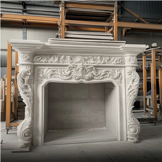 JSY Venato Carrara Marble Fireplace Frame