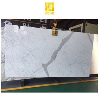 Natural Stone Modern Villa Calacatta White Marble Slabs