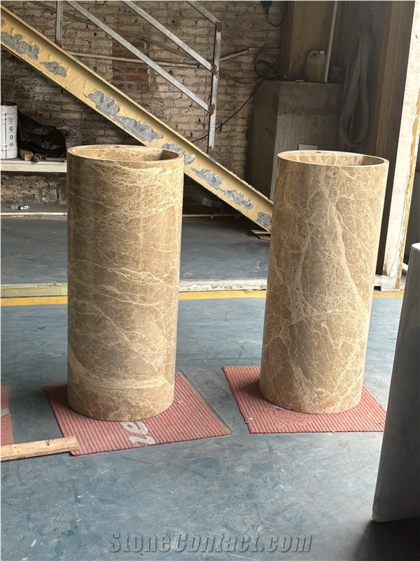 Light Emperador Pedestal Basins  Suppliers