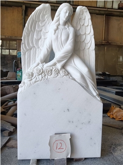 Customized Size Hunan White Marble Headstone Designs