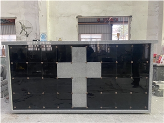 G633 Grey Granite Frame With Absolute Black Granite 72 Niches Square Columbariums