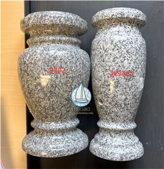 Memorial Vase Grey Granite