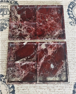 Rosso Levanto Marble Display Tray Home Decor Products