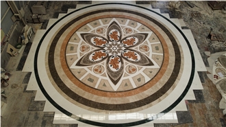 Water Jet Inlay Mosaic For Hotel Floor Medallion