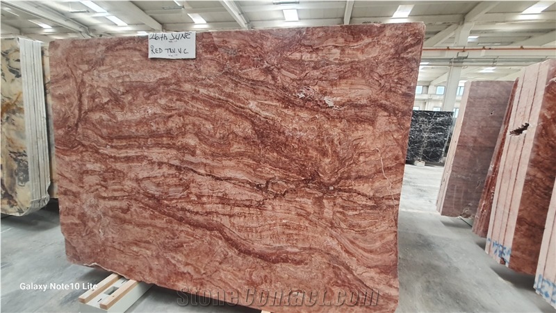 Red Travertine Vein Cut Slabs