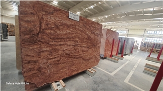 Red Travertine Vein Cut Slabs