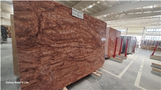Red Travertine Vein Cut Slabs